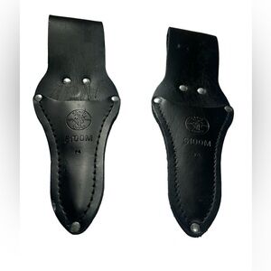 Klein 2 Pc Black Leather Belt Scissors Holder